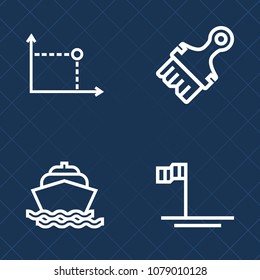 Premium set of outline vector icons. Such as marine, speedboat, blue, sky, boat, triangle, element, abstract, speed, baja, vacation, cortes, , geometry, shape, cruise, yacht, sea of cortes, art, beach