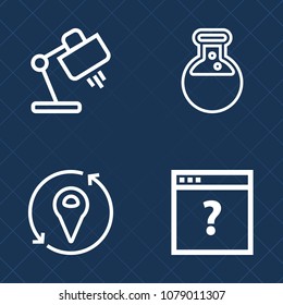 Premium set of outline vector icons. Such as business, furniture, light, dentist, desk, tool, medicine, unknown, prosthesis, white, summer, location, technology, travel, web, tooth, internet, health