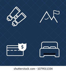 Premium set of outline vector icons. Such as concept, adventure, interior, summer, nature, binocular, binoculars, see, investment, watch, banking, view, wealth, rock, travel, fresh, furniture, looking