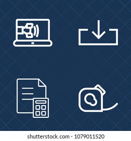 Premium set of outline vector icons. Such as economy, coin, electrical, web, dollar, connection, graphic, phone, bank, concept, tape, sign, technology, investment, financial, online, call, button