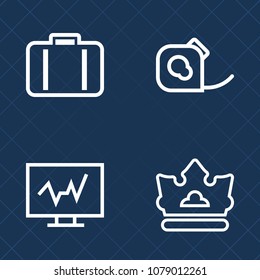 Premium set of outline vector icons. Such as electrical, airplane, luggage, airport, duct, craft, diagnostic, color, transport, transportation, friction, doctor, journey, business, adhesive, hospital