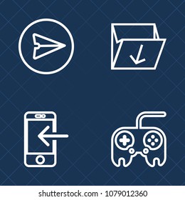 Premium set of outline vector icons. Such as digital, button, can, environment, technology, element, garbage, communication, waste, money, background, letter, phone, mobile, rubbish, pollution, bin