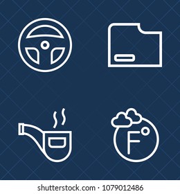 Premium set of outline vector icons. Such as fahrenheit, measurement, business, office, thermometer, retro, temperature, smoke, prosthesis, dentist, document, classic, paper, scale, lab, antique, page