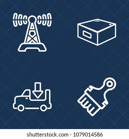 Premium set of outline vector icons. Such as storage, file, brush, radio, drawer, office, dj, station, furniture, media, business, technology, texture, transportation, broadcast, record, sound, paint