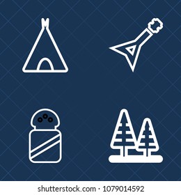 Premium set of outline vector icons. Such as electric, environment, salty, pine, jazz, sound, tree, hiking, travel, landscape, bath, ingredient, instrument, summer, rock, sea, black, cooking, mountain