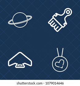 Premium set of outline vector icons. Such as border, air, sun, skydiving, astronomy, system, parachute, extreme, ring, paint, sport, element, space, texture, gold, skydiver, artistic, fly, high, jump