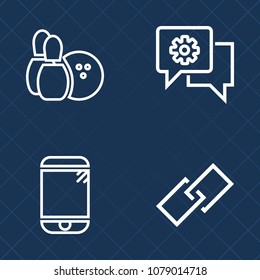 Premium set of outline vector icons. Such as cellphone, digital, business, interface, security, menu, web, wireless, concept, element, sign, phone, mobile, hobby, communication, technology, recreation