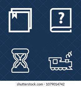 Premium set of outline vector icons. Such as file, unknown, watch, hour, script, handwritten, measure, vintage, interface, element, glass, speed, track, sand, time, calligraphy, business, graphic, pen