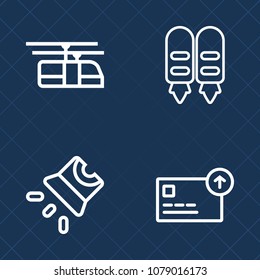 Premium set of outline vector icons. Such as finance, cash, electricity, cable, seminar, blue, presentation, clear, stop, transportation, ropes, sign, wealth, light, transport, , business, traffic