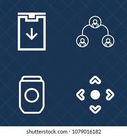 Premium set of outline vector icons. Such as network, hierarchy, download, aluminum, navigation, web, chart, packaging, arrow, interface, tin, product, team, organization, element, business, structure