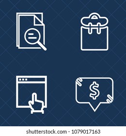 Premium set of outline vector icons. Such as waiting, zoom, phone, mouse, trip, people, price, square, tool, click, website, glass, www, passport, woman, magnifying, frame, cursor, magnifier, one, web