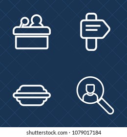 Premium set of outline vector icons. Such as computer, event, meal, account, presentation, technology, lettuce, seminar, internet, professional, way, fast, public, street, choice, direction, audience