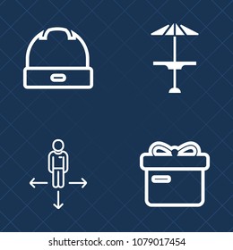 Premium set of outline vector icons. Such as pin, bow, dark, template, ribbon, map, clothing, drink, uniform, location, restaurant, night, table, bar, christmas, sign, white, textile, head, counter