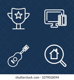 Premium set of outline vector icons. Such as finance, cup, success, drum, orchestra, win, technology, money, buy, prize, sound, bank, search, winner, achievement, trophy, concert, credit, shopping