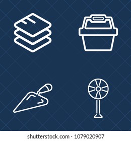 Premium set of outline vector icons. Such as work, object, cool, rotation, wind, network, basket, information, shovel, market, air, modern, software, white, digital, food, business, brush, ventilator