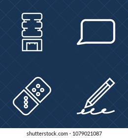 Premium set of outline vector icons. Such as hand, container, cold, strategy, note, refrigerator, cool, pen, write, plastic, object, white, background, chain, speech, game, play, leisure, cooler, beer
