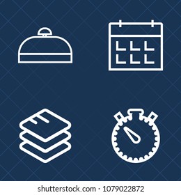 Premium set of outline vector icons. Such as timer, office, sign, event, date, case, data, time, day, tourism, trip, information, digital, calendar, security, computer, watch, holiday, bag, minute