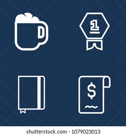 Premium set of outline vector icons. Such as page, coffee, space, sign, first, best, cafe, sale, achievement, victory, white, logo, paper, morning, document, sport, competition, mug, success, business