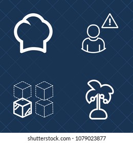 Premium set of outline vector icons. Such as element, cook, cardboard, food, plant, network, tree, occupation, mobile, house, man, people, internet, package, male, social, professional, information