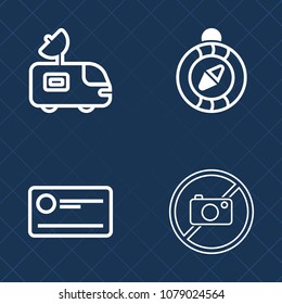 Premium set of outline vector icons. Such as information, dish, credit, north, forbidden, photography, cash, banking, direction, communication, truck, signal, compass, investment, navigation, pay, tv