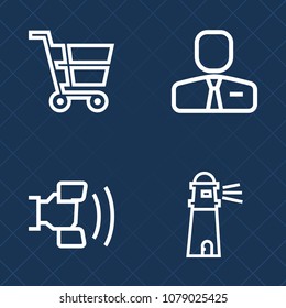 Premium set of outline vector icons. Such as sale, business, smartphone, technology, market, woman, recruitment, human, water, job, internet, telephone, beacon, buy, cart, cellphone, man, cell, worker