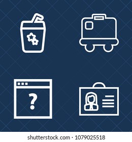 Premium set of outline vector icons. Such as drink, fresh, female, text, glass, girl, lime, bag, social, arrival, juice, airport, unknown, user, information, male, alcohol, summer, flight, ice, person