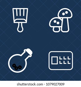 Premium set of outline vector icons. Such as collection, tooth, paintbrush, black, secure, medicine, natural, brushstroke, science, border, banking, security, safety, tool, food, gourmet, health, raw