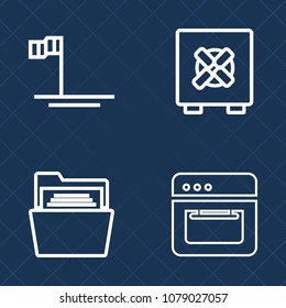 Premium set of outline vector icons. Such as water, travel, cooking, equipment, object, nature, beach, baja, safe, file, ocean, lock, appliance, hot, business, mexico, food, cooker, safety, kitchen