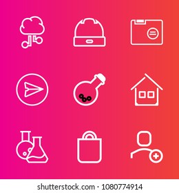 Premium set with outline vector icons. Such as empty, folder, office, open, home, style, cloud, celebration, technology, email, user, computing, fashion, architecture, estate, business, communication