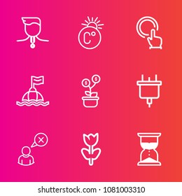 Premium set with outline vector icons. Such as award, life, investment, internet, profile, temperature, finger, scale, web, blossom, achievement, growth, online, safety, gold, sea, sport, trophy, hand