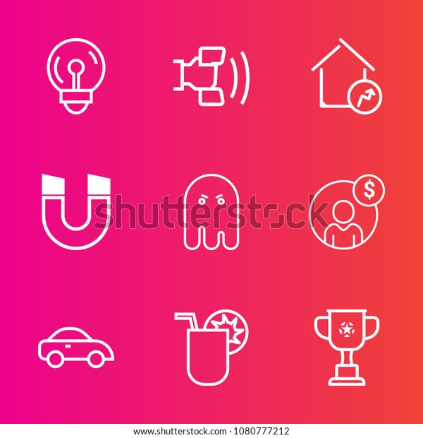 Premium set with outline vector icons. Such as\
cocktail, halloween, fear, taxi, finance, home, transportation,\
account, science, horror, money, field, mobile, light, scary,\
vehicle, telephone,\
ghost