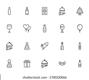 Premium set of party line icons. Web symbols for web sites and mobile app. Modern vector symbols, isolated on a white background. Simple thin line signs.