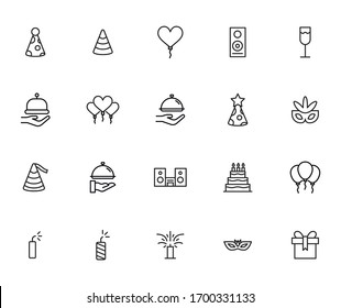 Premium set of party line icons. Web symbols for web sites and mobile app. Modern vector symbols, isolated on a white background. Simple thin line signs.