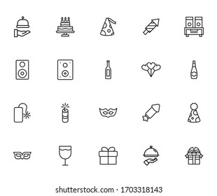 Premium set of party line icons. Web symbols for web sites and mobile app. Modern vector symbols, isolated on a white background. Simple thin line signs.