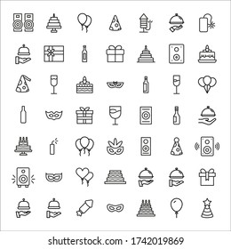 Premium set of party line icons. Web symbols for web sites and mobile app. Modern vector symbols, isolated on a white background. Simple thin line signs.