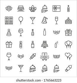 Premium set of party line icons. Web symbols for web sites and mobile app. Modern vector symbols, isolated on a white background. Simple thin line signs.
