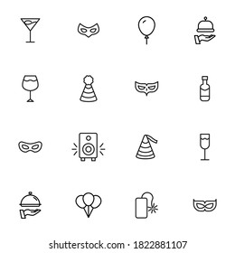 Premium set of party line icons. Web symbols for web sites and mobile app. Modern vector symbols, isolated on a white background. Simple thin line signs.