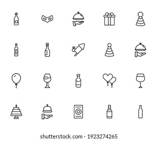 Premium set of party line icons. Web symbols for web sites and mobile app. Modern vector symbols, isolated on a white background. Simple thin line signs.