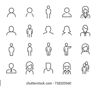 Premium set of people line icons. Simple pictograms pack. Stroke vector illustration on a white background. Modern outline style icons collection.  - Shutterstock ID 718103560