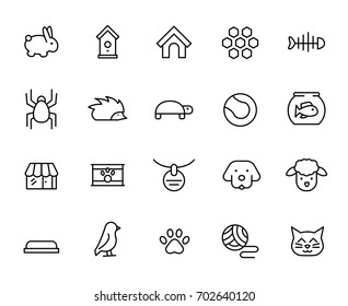 Premium set of pet line icons. Simple pictograms pack. Stroke vector illustration on a white background. Modern outline style icons collection.