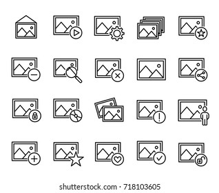 Premium set of photo line icons. Simple pictograms pack. Stroke vector illustration on a white background. Modern outline style icons collection. 