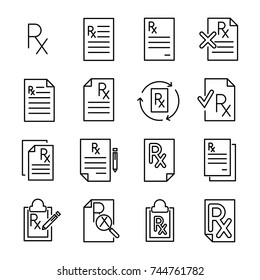 Premium set of prescription line icons. Simple pictograms pack. Stroke vector illustration on a white background. Modern outline style icons collection. 