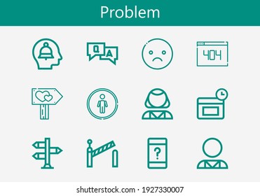 Premium set of problem line icons. Simple problem icon pack. Stroke vector illustration on a white background. Modern outline style icons collection of Anti age, Restroom