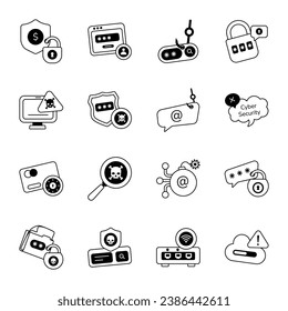 Premium Set of Security Issues Glyph Icons 

