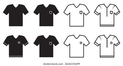 Premium set of shirt line icons. Simple pictograms pack. Stroke vector illustration on a white background. Modern outline style icons collection.