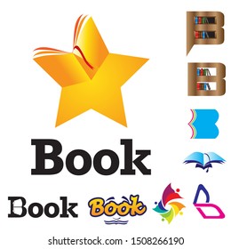 A premium set of six versatile book-themed logo designs. Featuring various creative concepts including a book forming a house, a digital e-book with signal waves, a flying book with wings, and modern geometric library monograms. Perfect for publishing houses, educational apps, online bookstores, schools, libraries, and creative writing agencies.