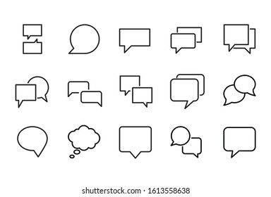 Premium set of speech bubble line icons. Web symbols for web sites and mobile app. Modern vector symbols, isolated on a white background. Simple thin line signs.