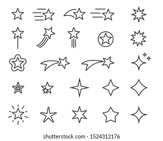Premium set of star line icons. Simple pictograms pack. Stroke vector illustration on a white background. Modern outline style icons collection.