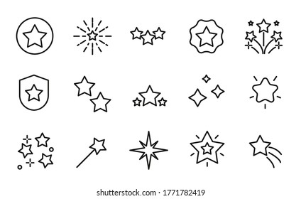 Premium set of star line icons. Simple pictograms pack. Stroke vector illustration on a white background. Modern outline style icons collection.