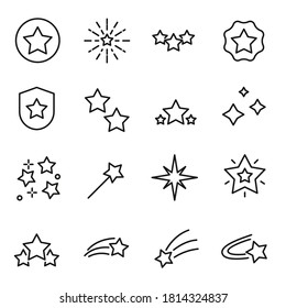 Premium set of star line icons. Simple pictograms pack. Stroke vector illustration on a white background. Modern outline style icons collection.